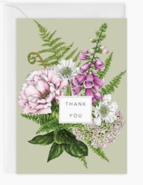 Greeting Card- Thank You Card with Pink Flowers